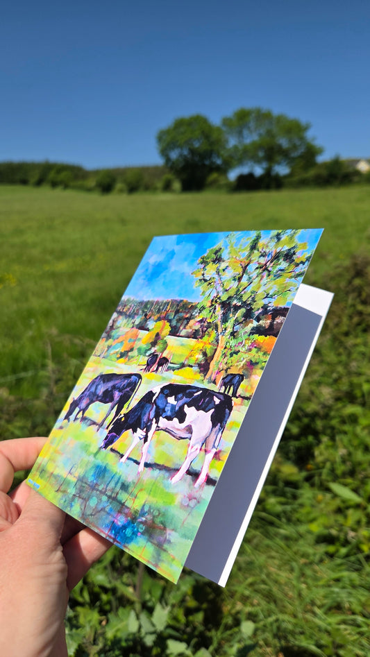 Two Cows Grazing