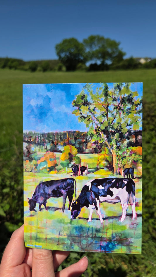 Two Cows Grazing