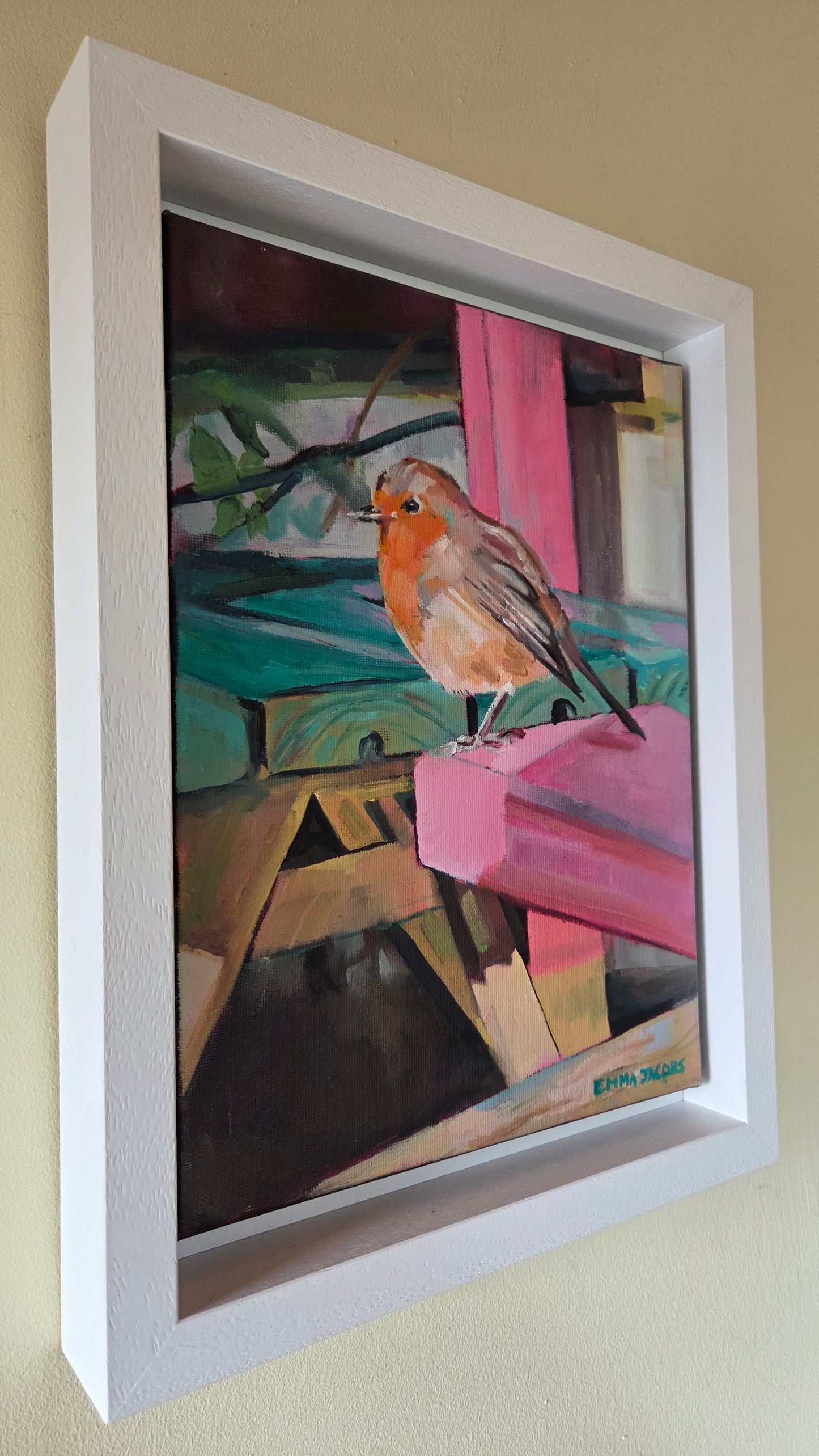 Robin on Pink — SOLD
