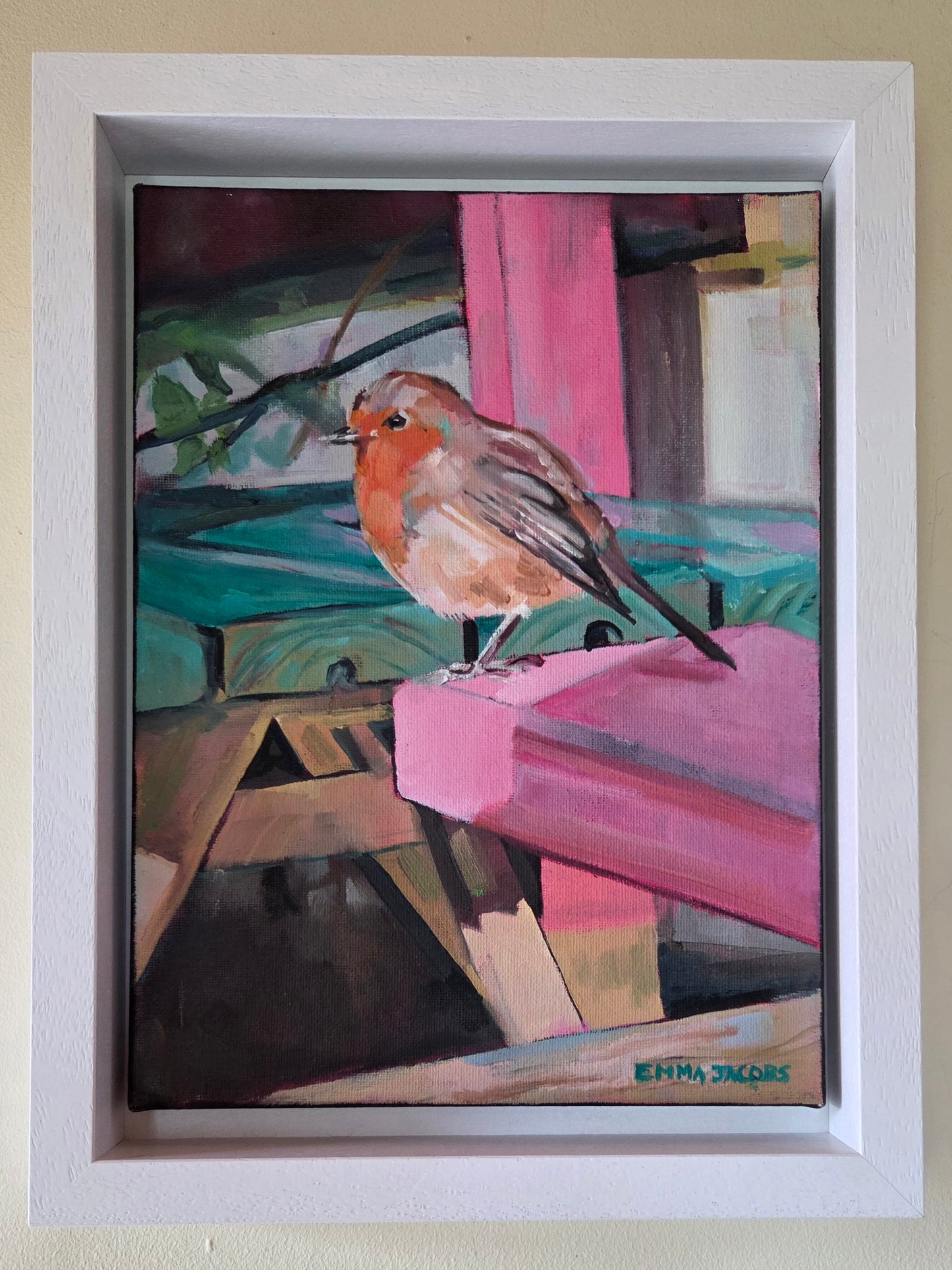 Robin on Pink — SOLD
