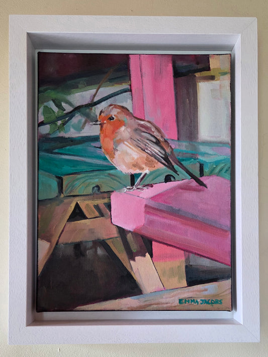 Robin on Pink — SOLD